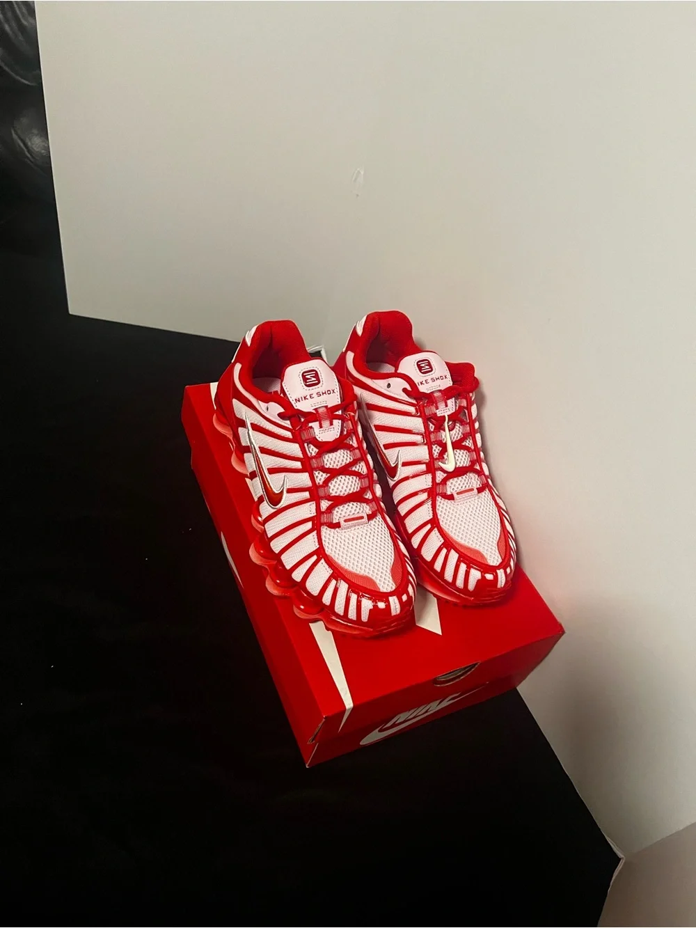 Nike Kids Red and White Shox Mesh Sneakers